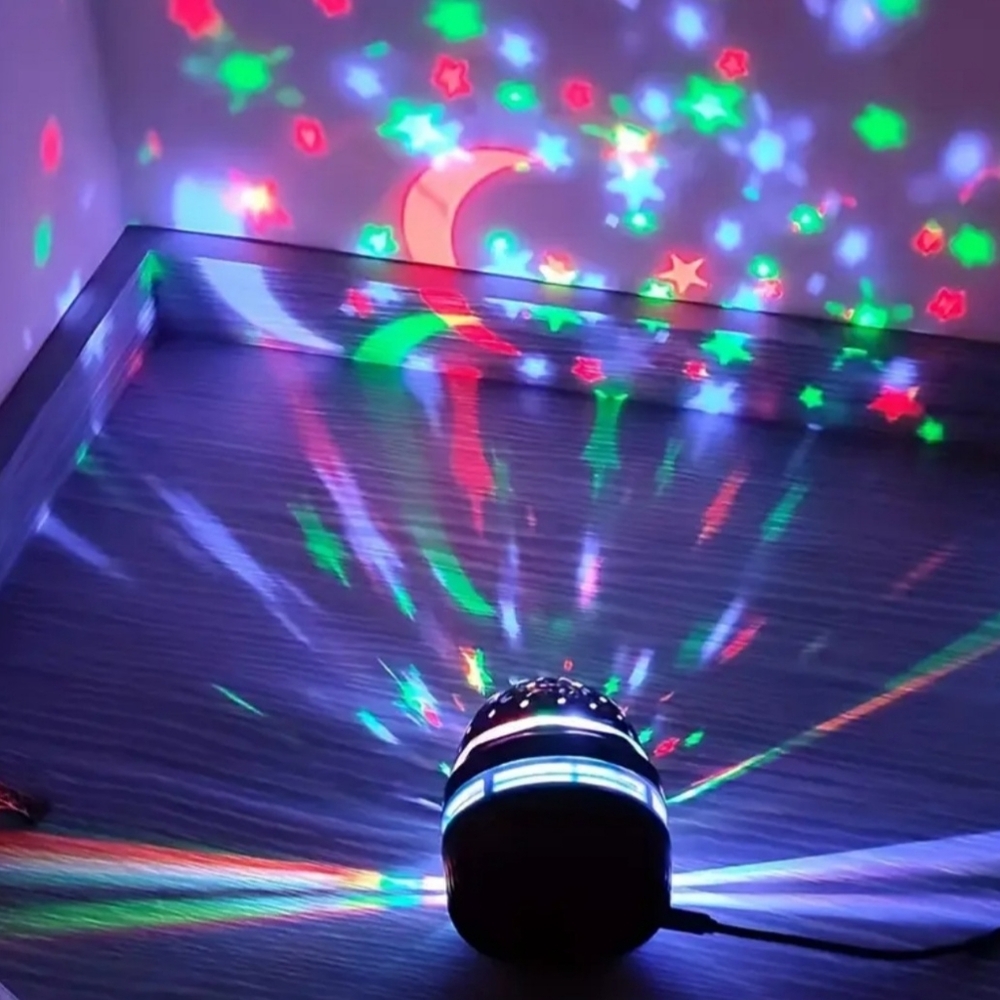USB Moon & Stars Night Light w/ Auto-Rotating Projector, Touch Control - Picture 3 of 12